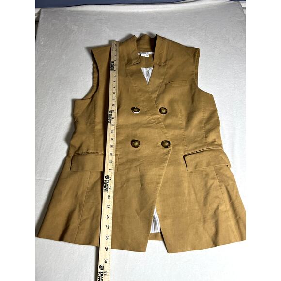 Veronica Beard Womens Amika Vest Sz 14 Camel Linen Corpcore Office Siren - Picture 6 of 13
